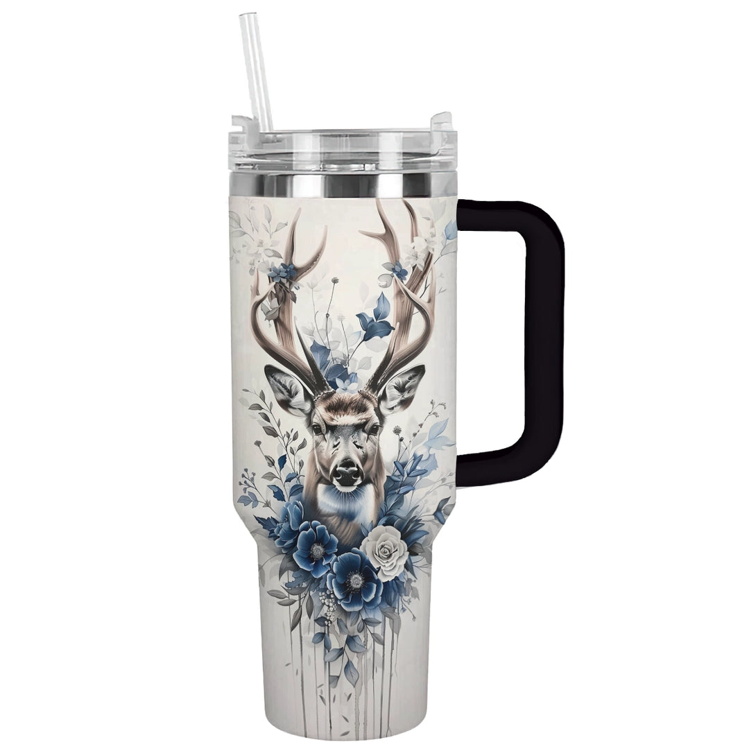 40 Oz Shineful Tumbler Jagd Hirsch Floral v2