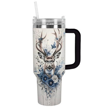 Gobelet brillant de 40 oz Hunting Deer Floral v2