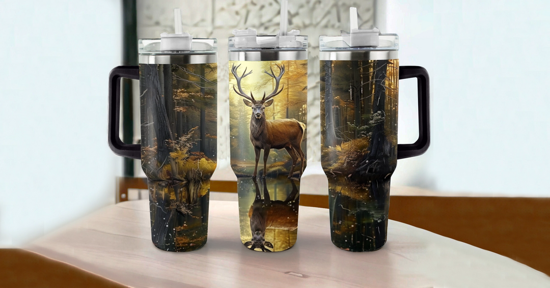 40 Oz Shineful Tumbler Hunting Forest