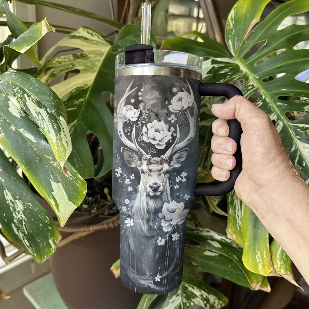 40 Oz Shineful Tumbler Hunting Deer Majestic Floral