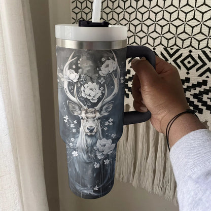 40 Oz Shineful Tumbler Hunting Deer Majestic Floral