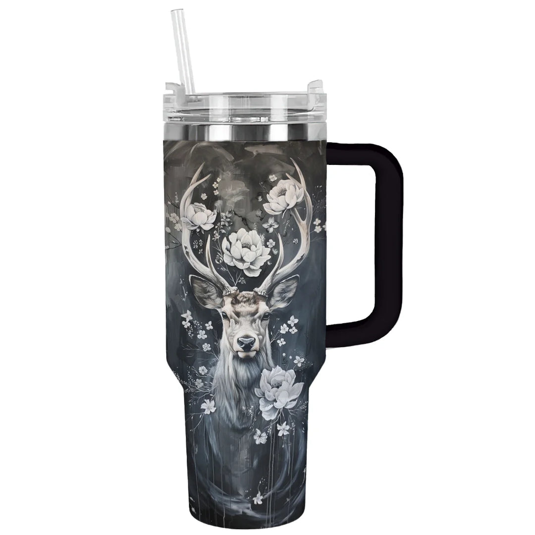 40 Oz Shineful Tumbler Jagd Hirsch Majestätisch Floral