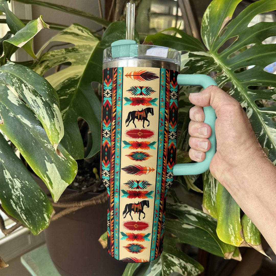 40 Oz Shineful Tumbler Proud Native American