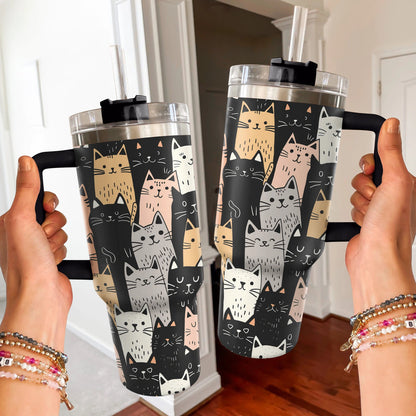 40 Oz Shineful Tumbler Feline Friends Tumbler