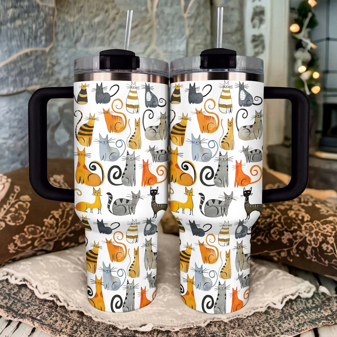 40 Oz Shineful Tumbler Purrfectly Playful Tumbler