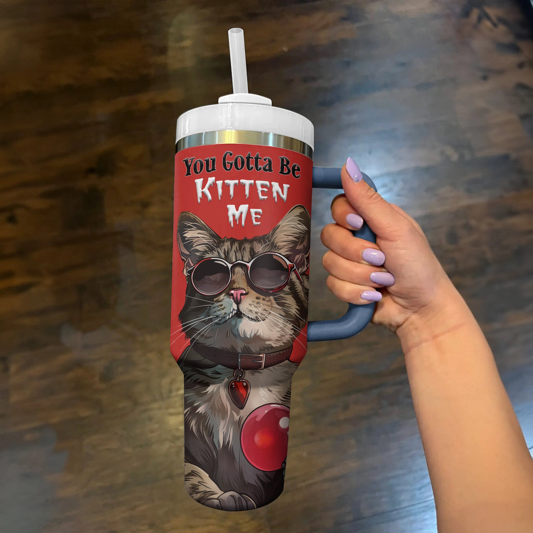 40 Oz Shineful Tumbler Cool Cat Vibes Tumbler