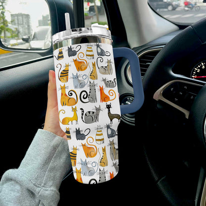 40 Oz Shineful Tumbler Purrfectly Playful Tumbler