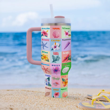 40 Oz  Shineful Tumbler Tropical Getaway Tumbler