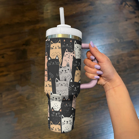 40 Oz Shineful Tumbler Feline Friends Tumbler