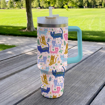 40 Oz Shineful Tumbler Playful Cats Tumbler