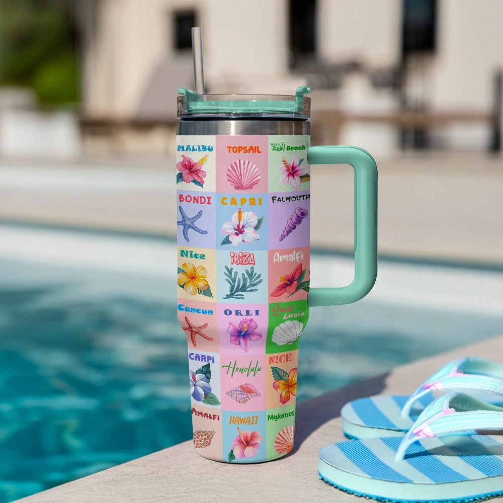 40 Oz  Shineful Tumbler Tropical Getaway Tumbler