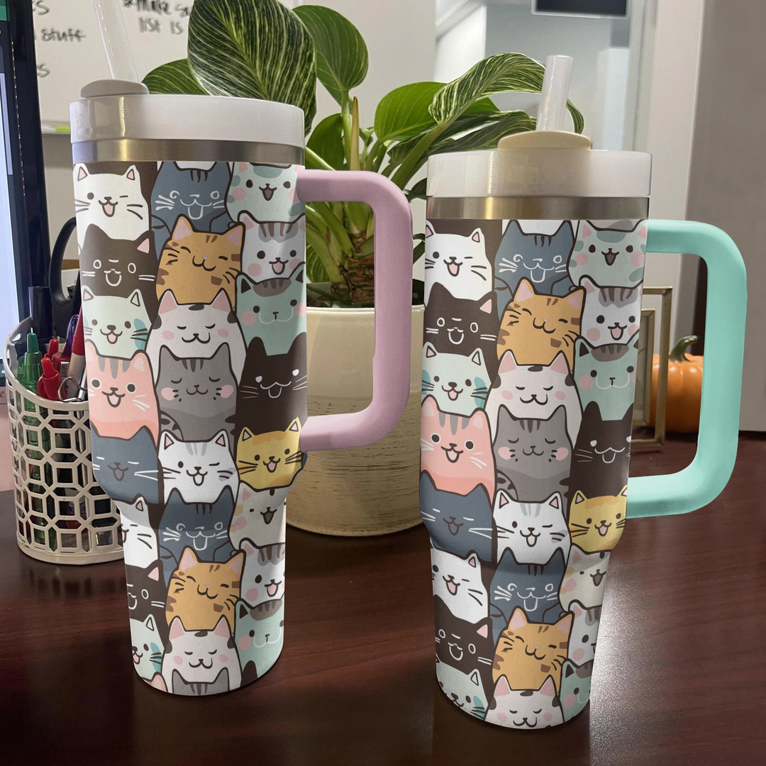 40 Oz Shineful Tumbler Adorable Kittens