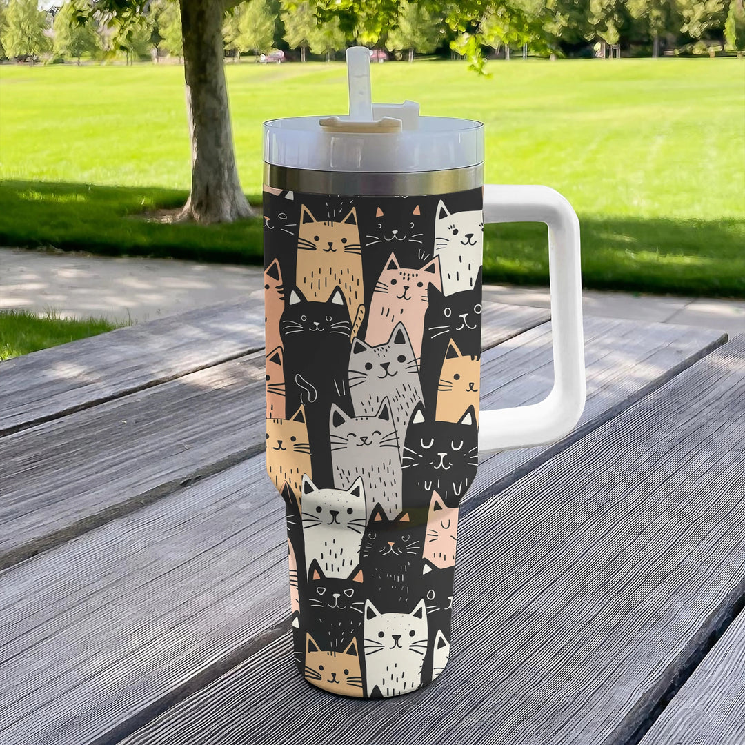 40 Oz Shineful Tumbler Feline Friends Tumbler