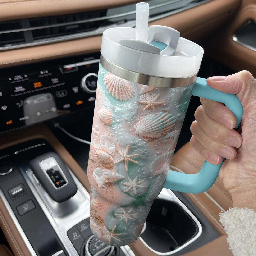 40 Oz  Shineful Tumbler Vibrant Seashell Serenity Tumbler