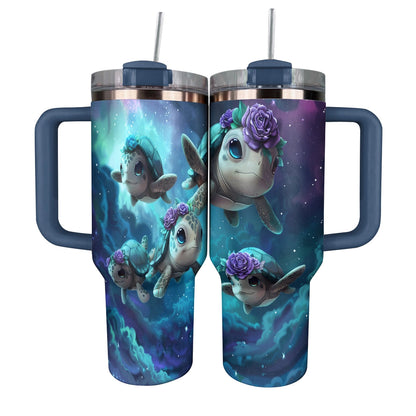 40 Oz Shineful Tumbler Sea Turtle Enchanted Cosmic Voyage