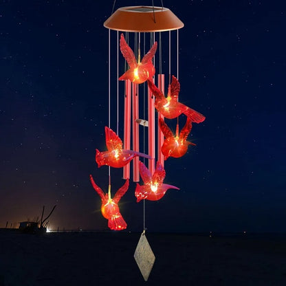 This Week Hot Sale❤️‍🔥Solar Hummingbird Wind Chimes🐦