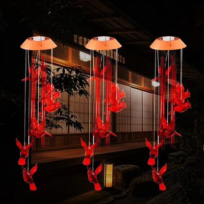 This Week Hot Sale❤️‍🔥Solar Hummingbird Wind Chimes🐦