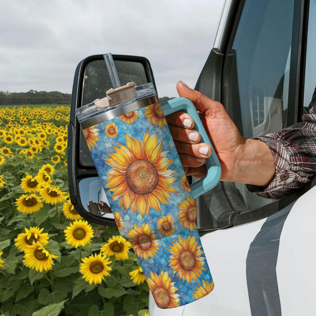 40 Oz  Shineful Tumbler Sunflower Sunny Day Sipper