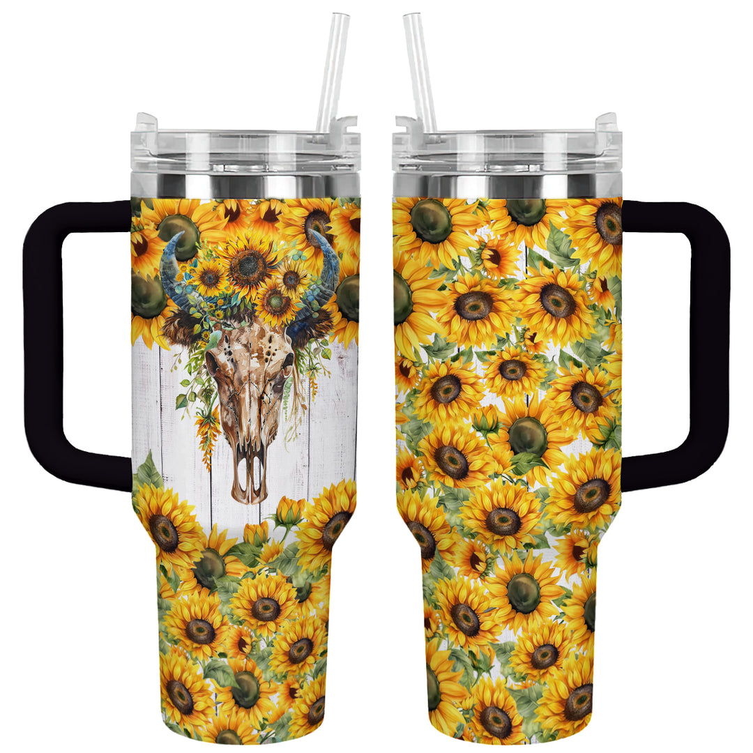 40 Oz  Shineful Tumbler Sunflower Rustic Delight