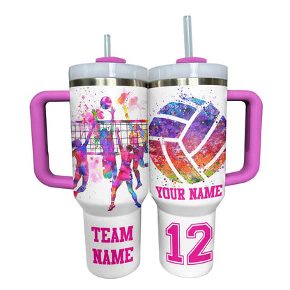 40 Oz Shiny personalisierter Becher Volleyball-Team in meinem Herzen