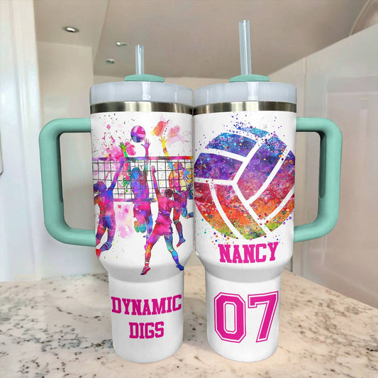 40 Oz Shineful Personalized Tumbler Volleyball Team In My Heart