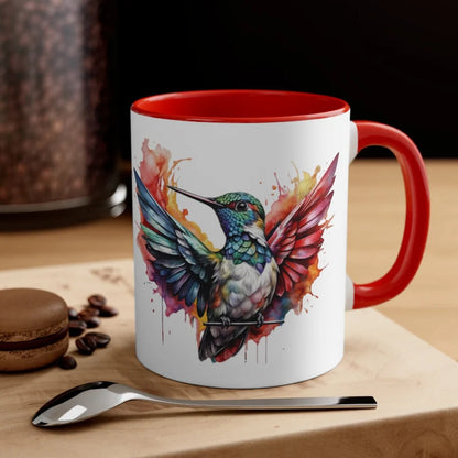 Tasse de colibri Un cadeau coloré pour les amateurs d’oiseaux Tasse de colibri artistique Aquarelle Colibri Design Vibrant Accent Tasse à café 11oz