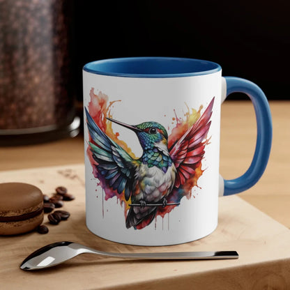 Kolibri-Tasse, ein farbenfrohes Geschenk für Vogelliebhaber, künstlerische Kolibri-Tasse, Aquarell-Kolibri-Design, lebendiger Akzent, Kaffeetasse, 312 ml