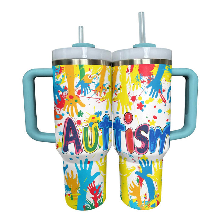 40 Oz Shineful Tumbler Be Happy Autism