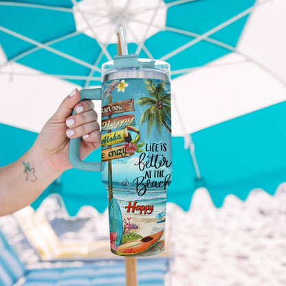 40 Oz Shineful Tumbler Das Leben ist besser am Strand