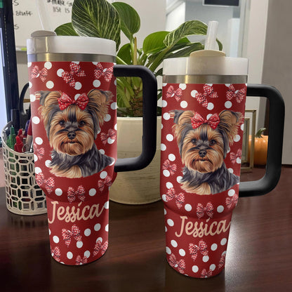 40 Oz  Shineful Tumbler Yorkie Charm