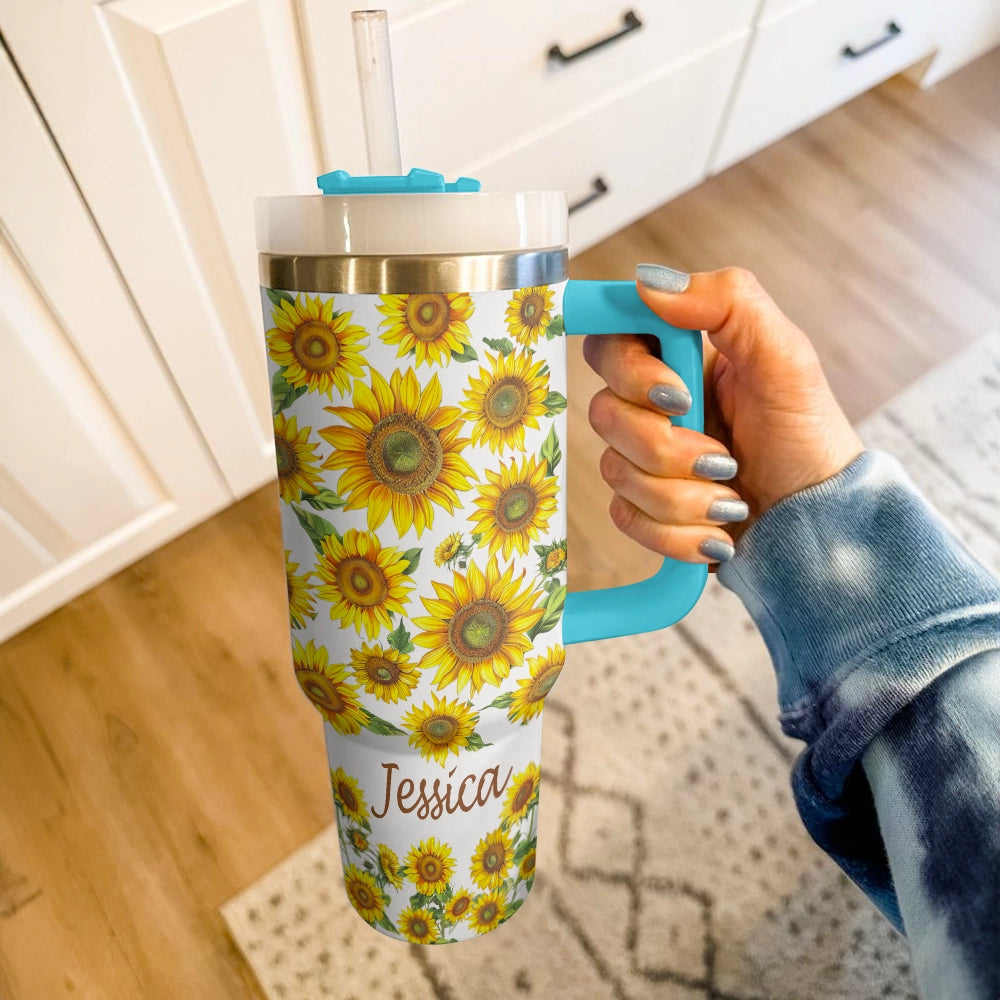 40 Oz Shineful Tumbler Sparkling Sunflower