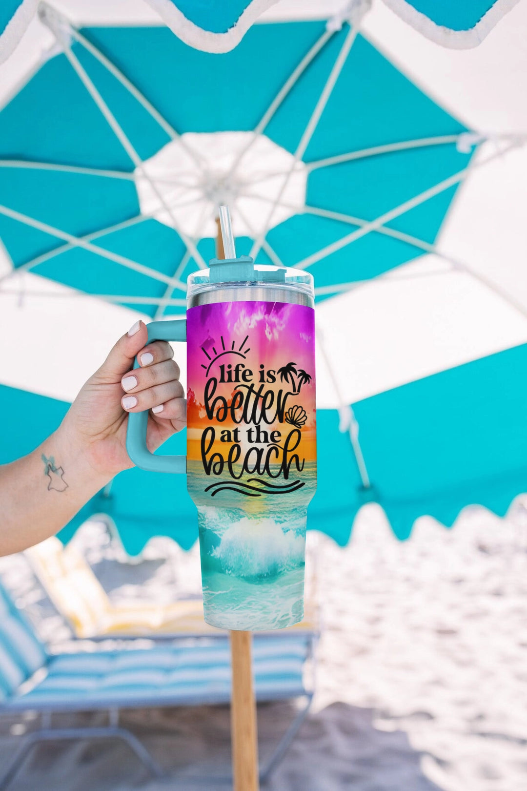 40 Oz Shineful Tumbler Beach Bliss Sunrise