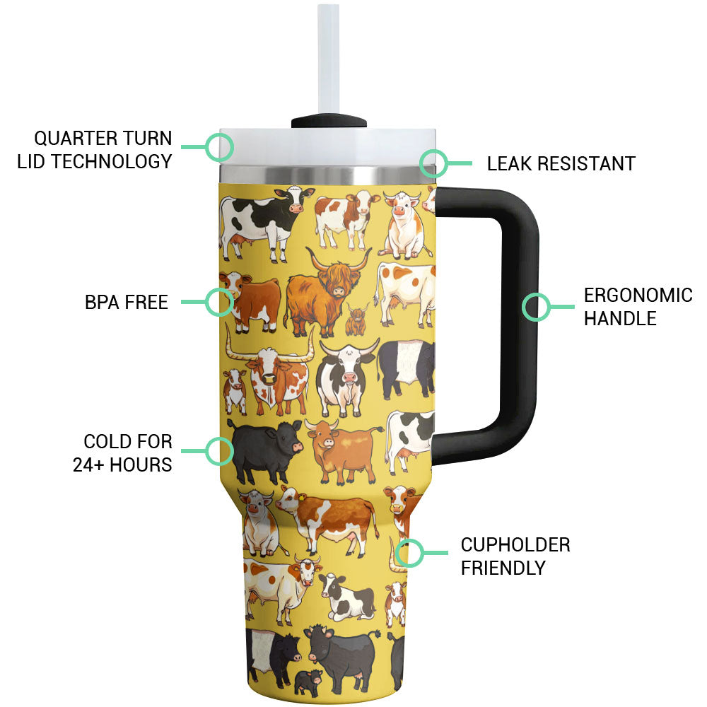 40 Oz Cow Lovers Tumbler Shineful Cute Cow Crew