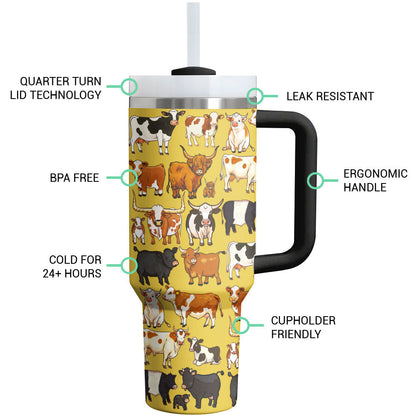 40 Oz Cow Lovers Tumbler Shineful Cute Cow Crew