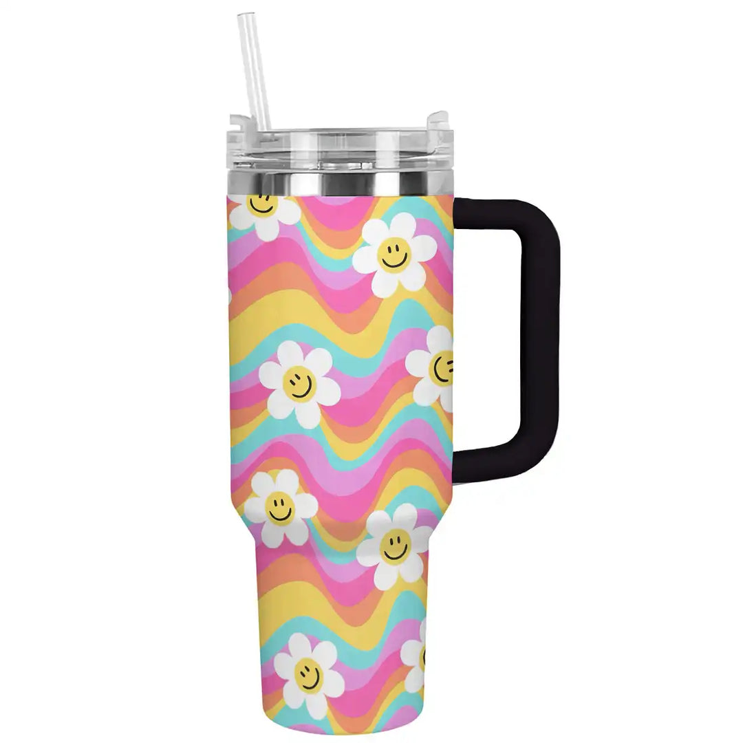 40 Oz  Shineful Tumbler Smiling Daisy Ver2