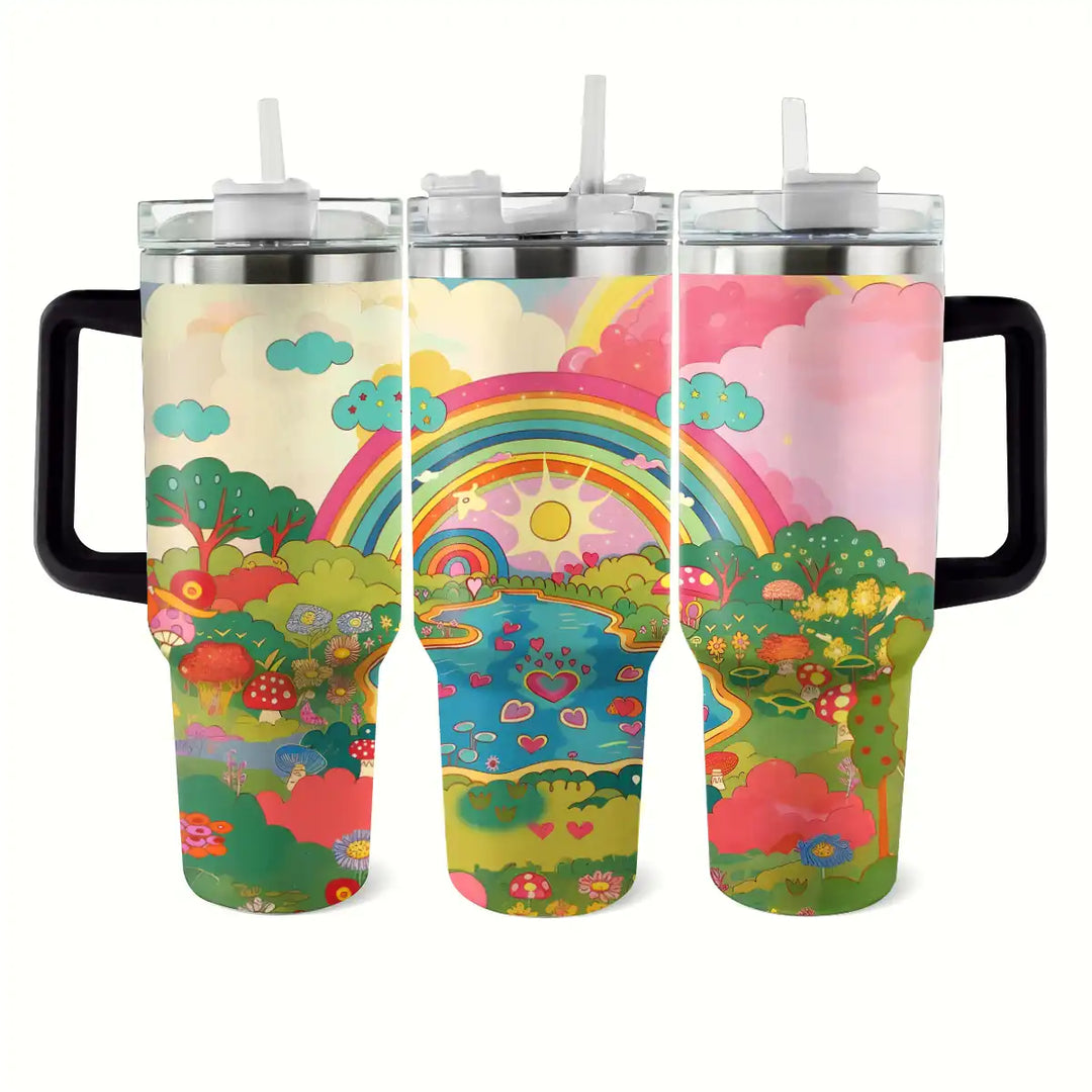 40 Oz glänzender Becher Rainbow Fantasy