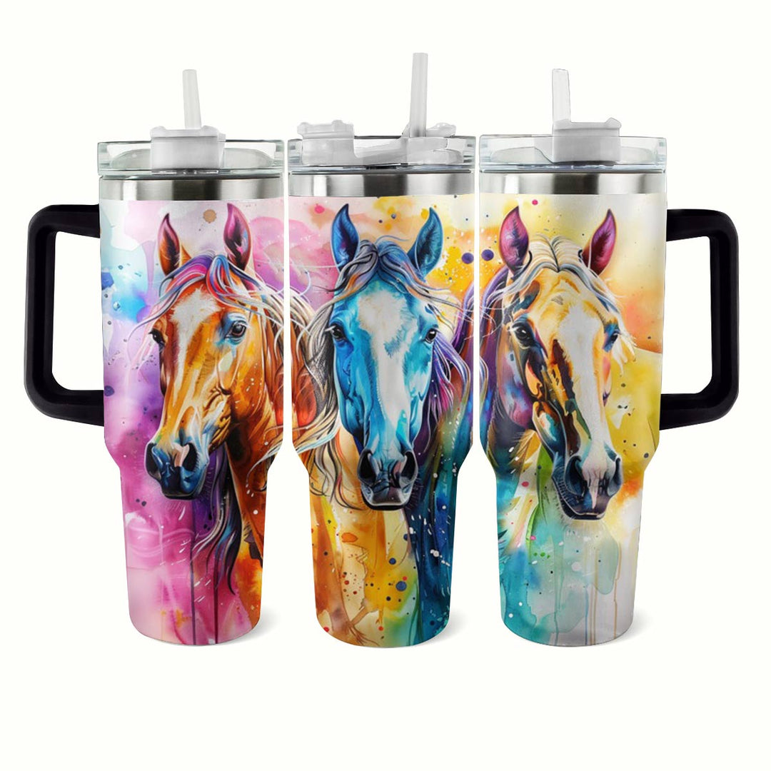 40 Oz  Shineful Tumbler Vibrant Stallion