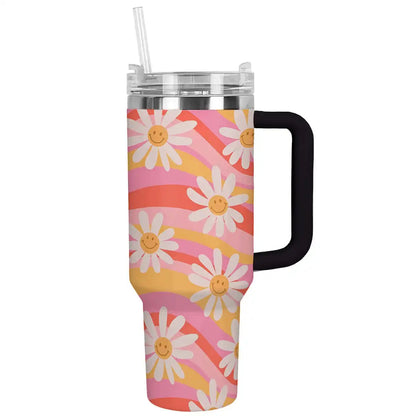 40 Oz  Shineful Tumbler Smiling Daisy Ver3