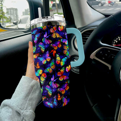 40 Oz Shineful Tumbler Rainbow Butterfly Magic