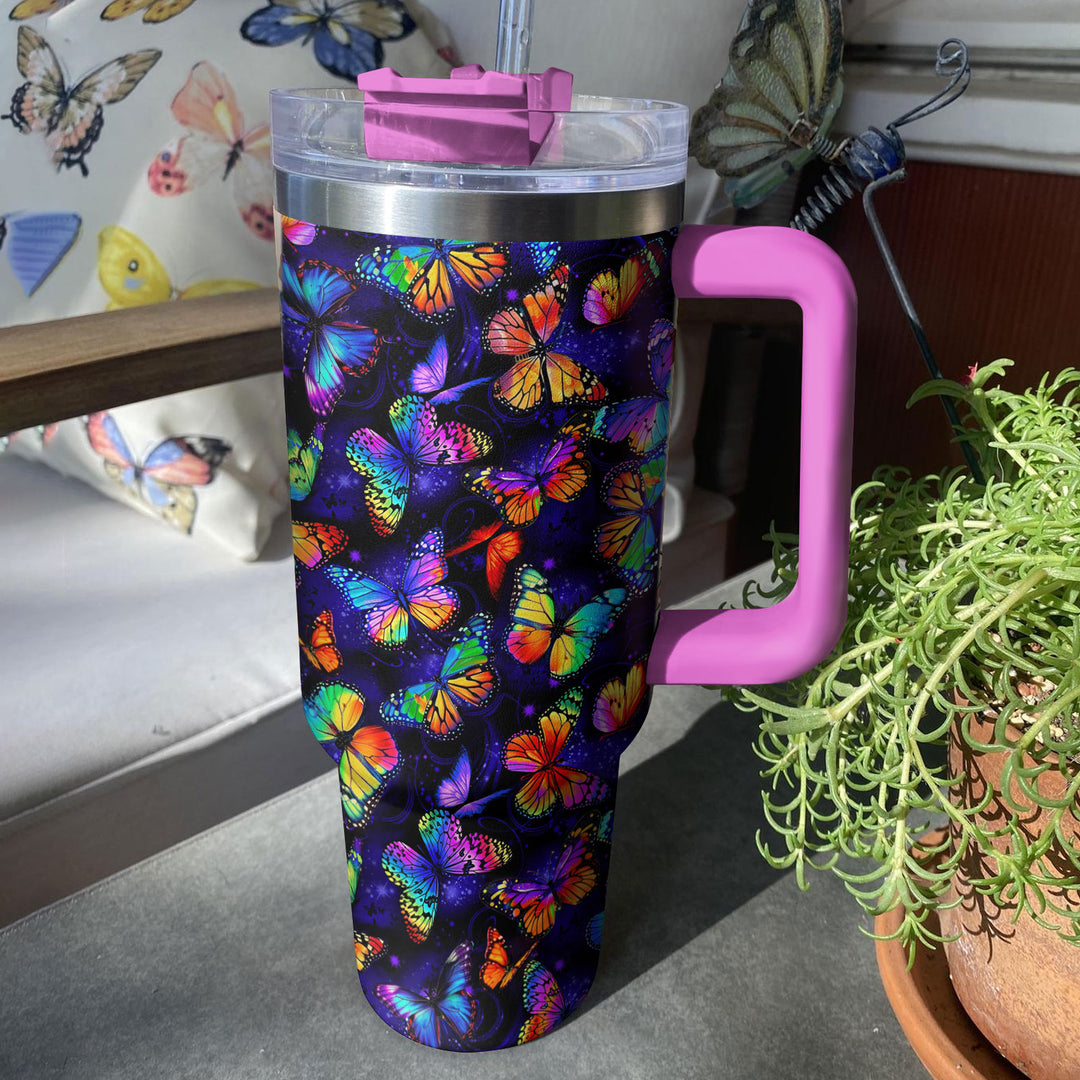 40 Oz Shineful Tumbler Rainbow Butterfly Magic