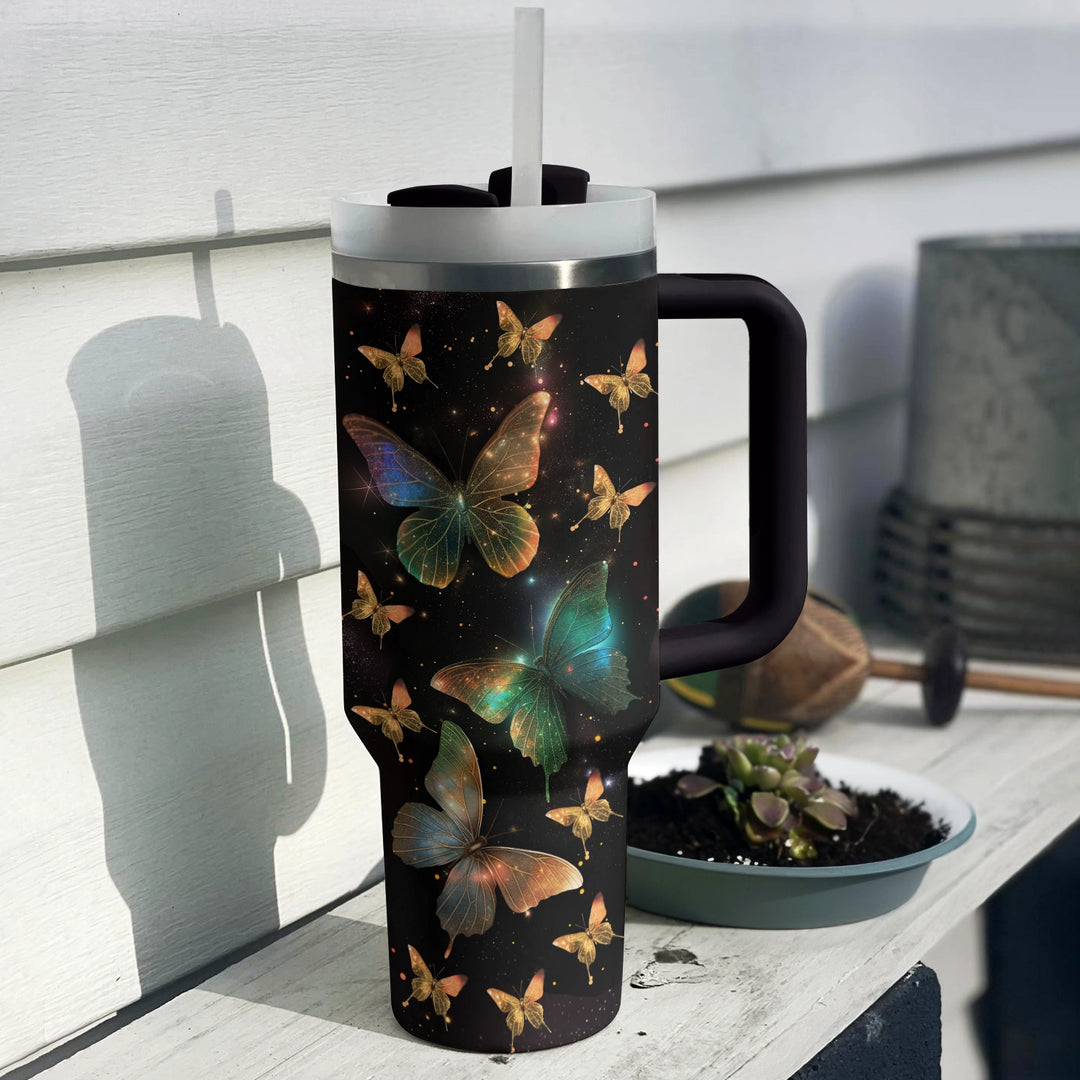 40 Oz Shineful Tumbler Butterfly Celestial Elegance