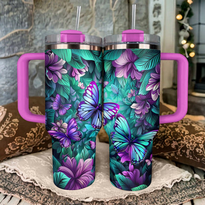 40 Oz Shineful Tumbler Butterfly Garden Bliss