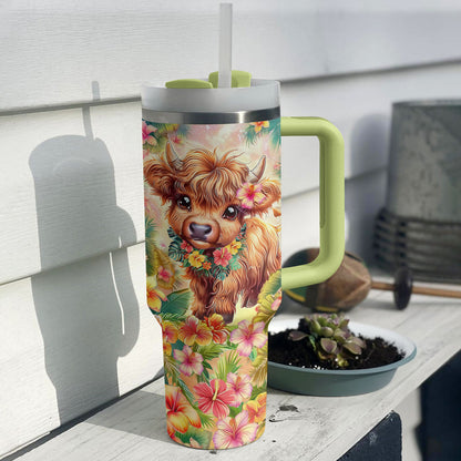 40 Oz Shineful Tumbler Aloha Highland Cow