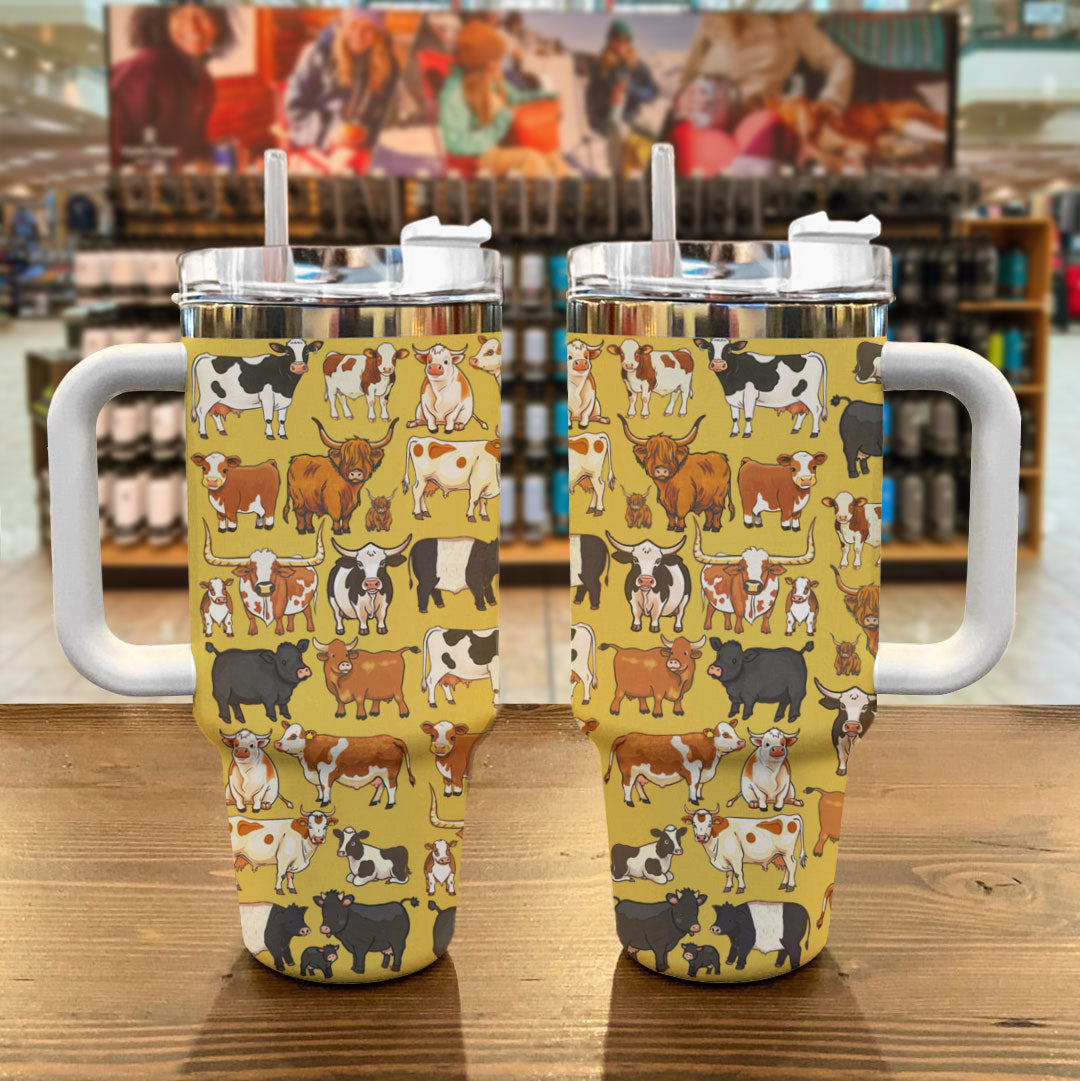 40 Oz Cow Lovers Tumbler Shineful Cute Cow Crew