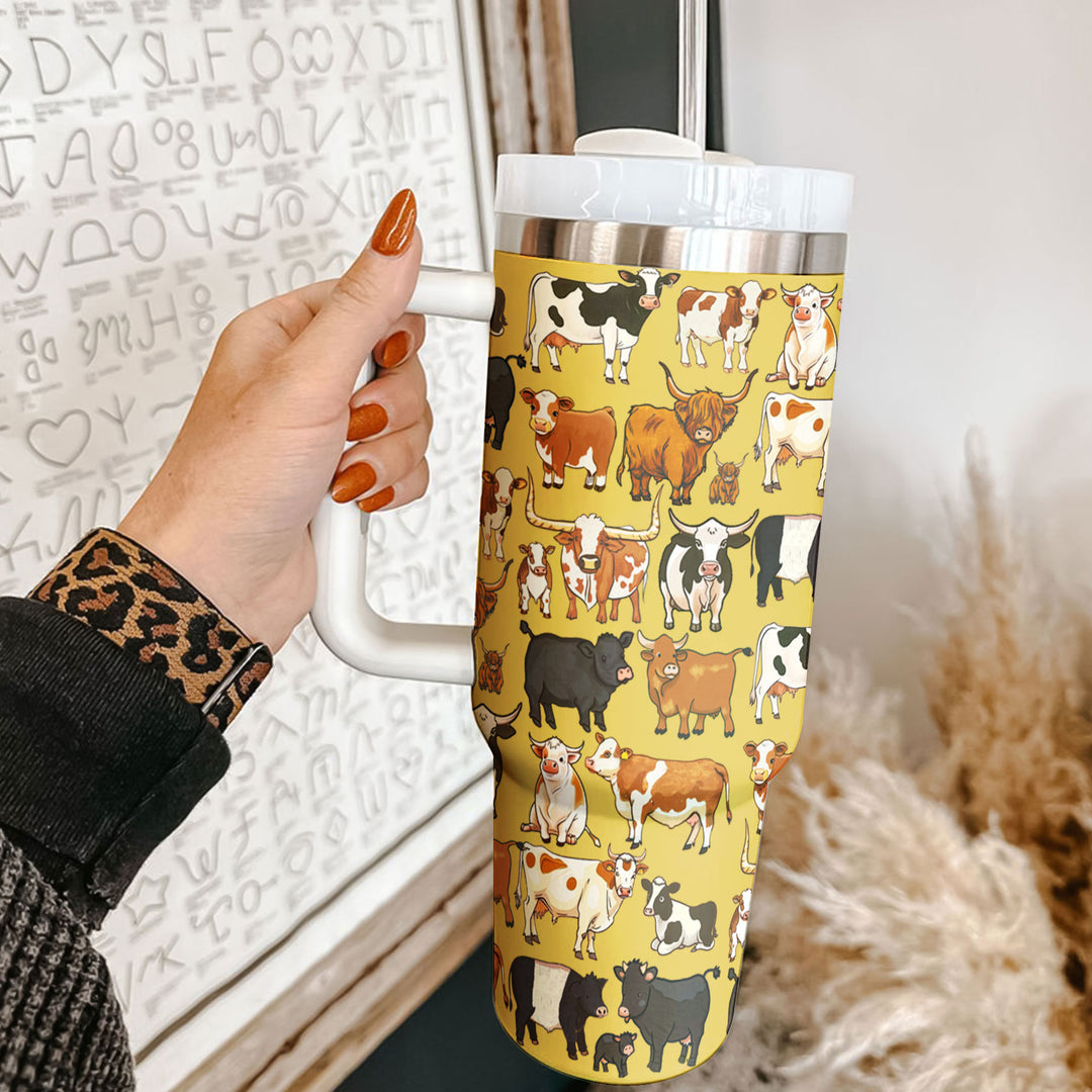 40 Oz Cow Lovers Tumbler Shineful Cute Cow Crew