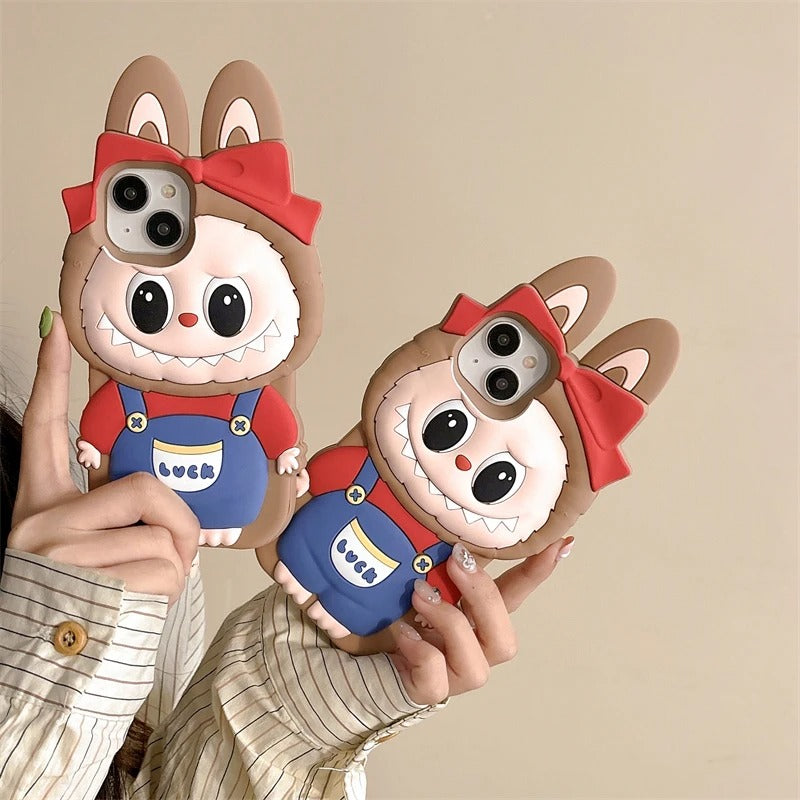 Case 3D Labubu Soft Silicone cases Romper So Cute Cartoon Cover Fundas