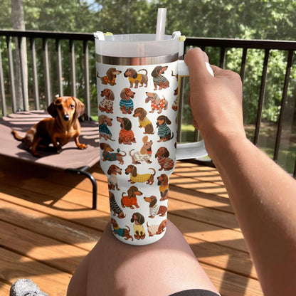 40 Oz Dachshund Tumbler Shineful Sassy Sausages