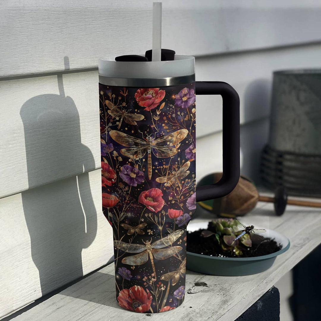 40 Oz Shineful Tumbler Attractive Dragonflies