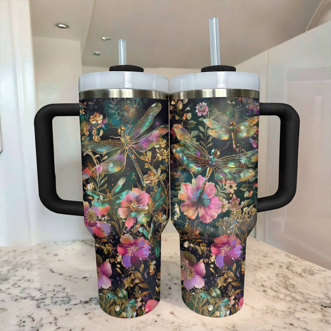 40 Oz  Shineful Tumbler Splendid Dragonflies