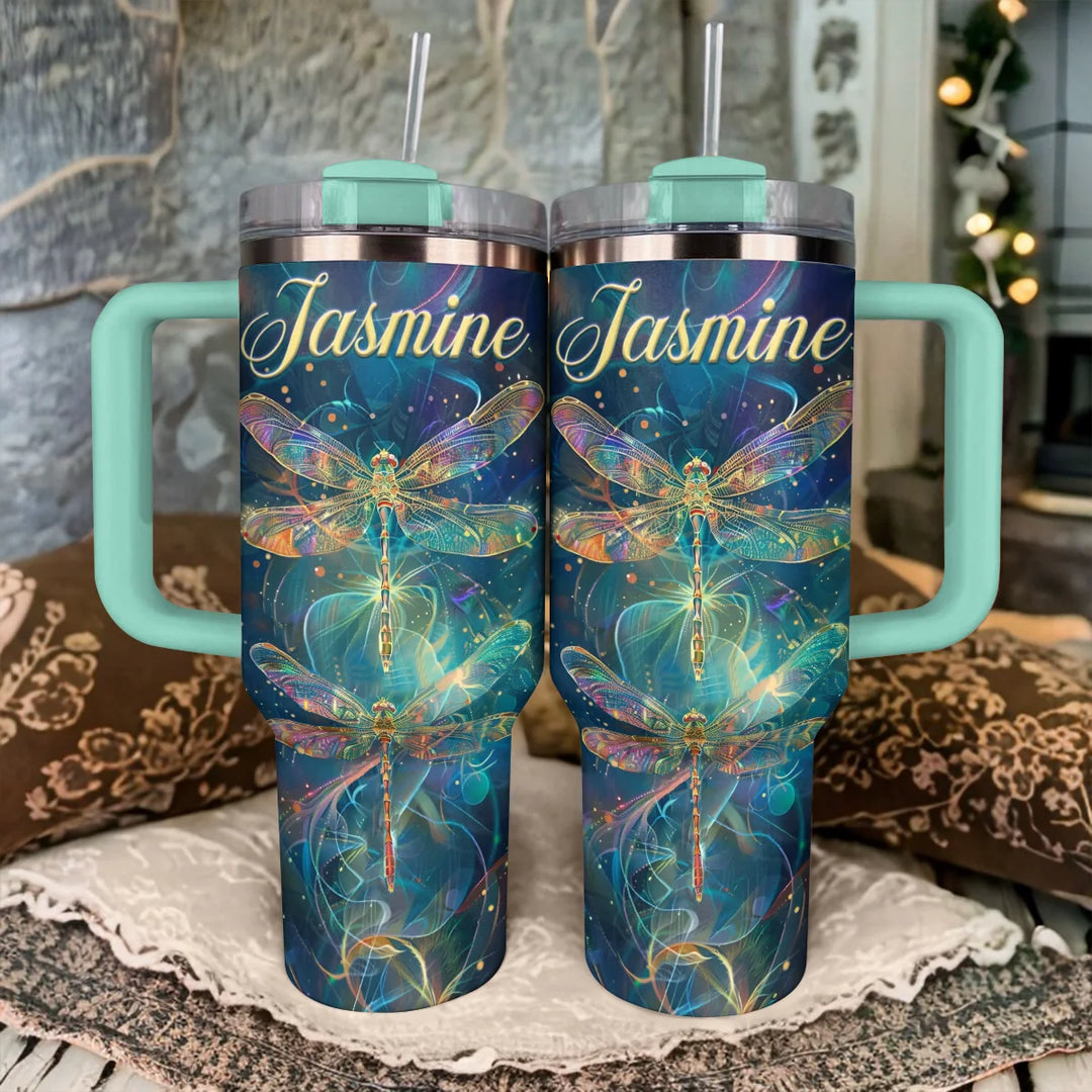 40 Oz Shineful Tumbler Personalized Enchanted Dragonfly